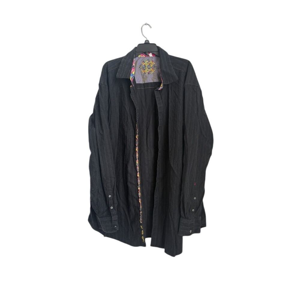 Mens Robert Graham Black Button Up Size 4XL